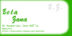 bela zana business card